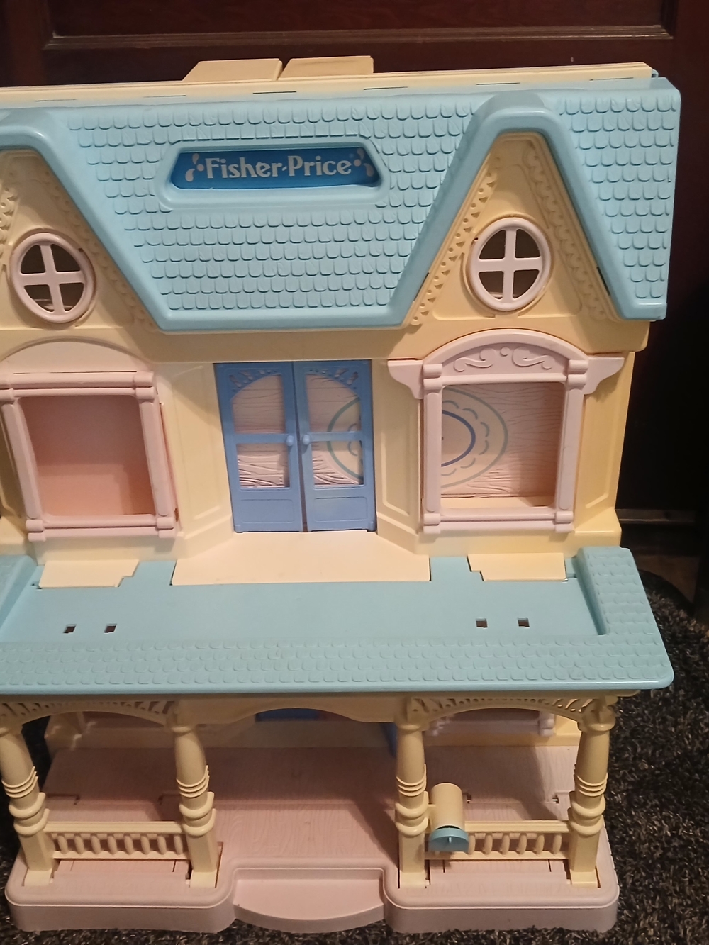 Fisher-Price Pastel Playhouse Dollhouse - Light Blue, Cream, Pink